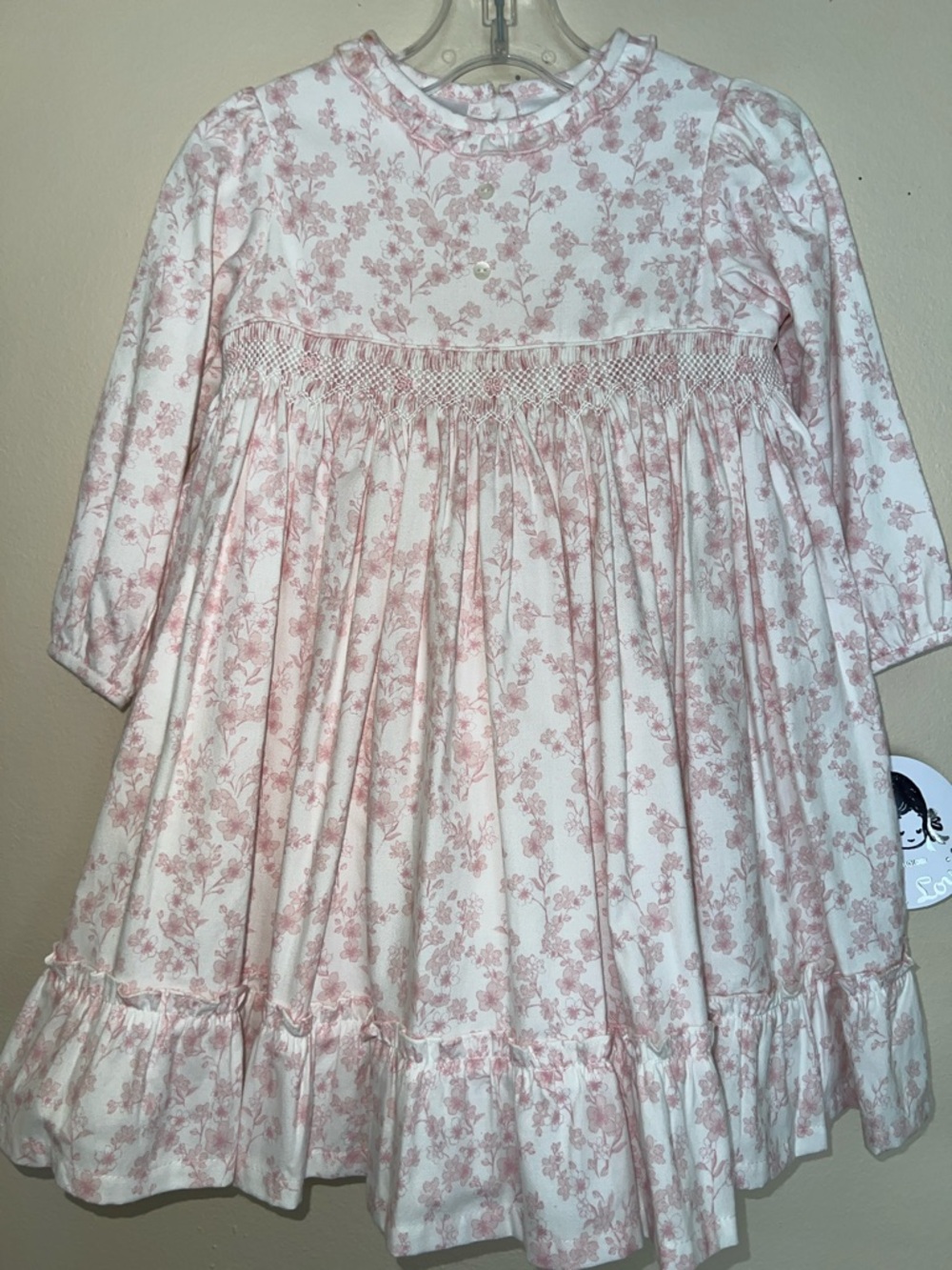 Sarah Louise Pink Floral Long Sleeve Dress